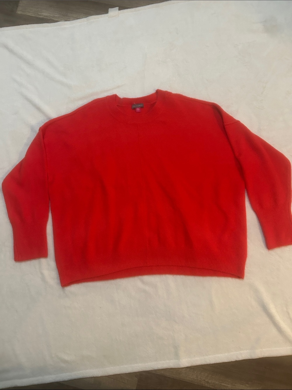 Vince Camuto Women’s Sweater Bright Red Soft Fabric Crewneck Size XL NWOT